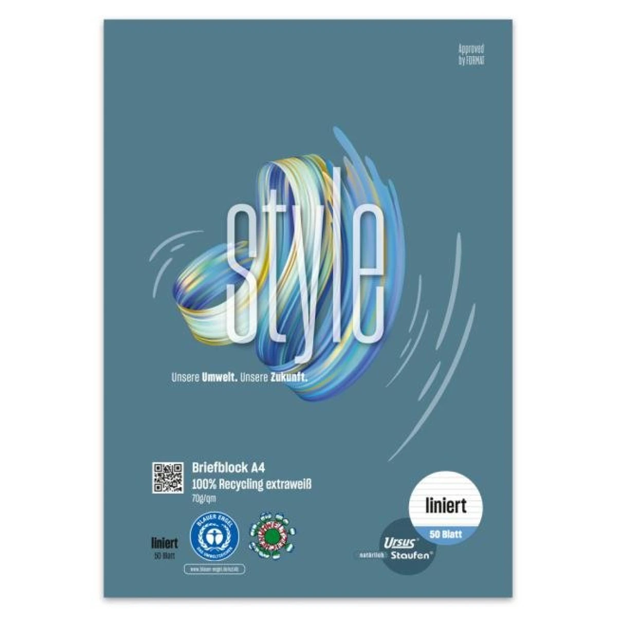 Blok poznámkový Format Werk Ursus Green A4 50 listov linajkový 