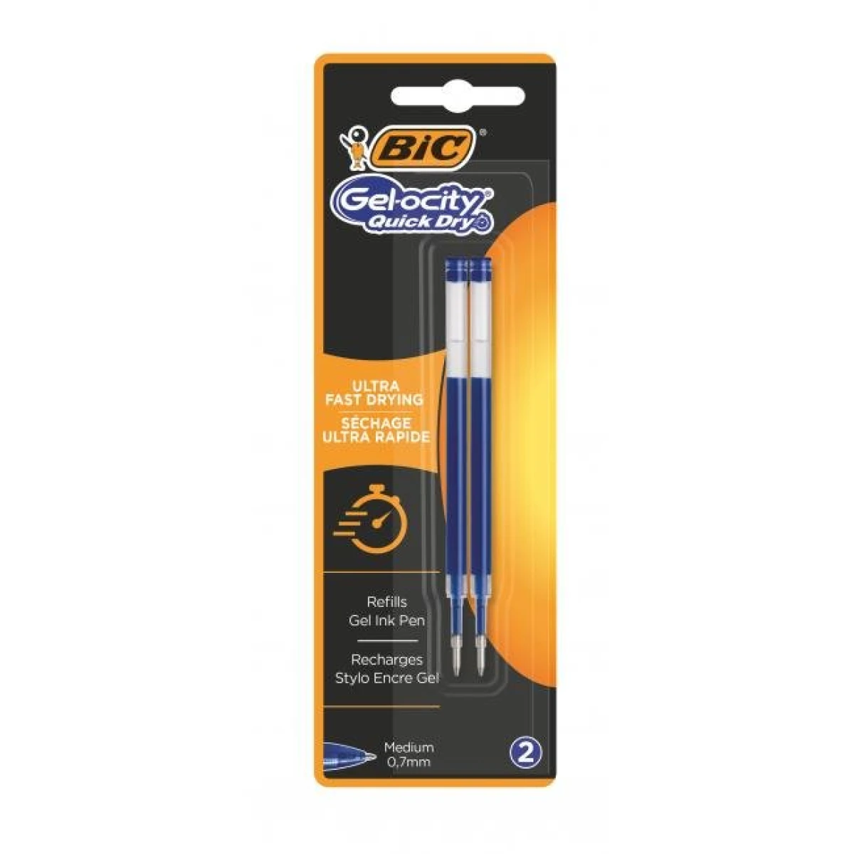 Náhradná náplň do gélového rollera BIC Gelocity QUICKDRY Modrá 2ks 