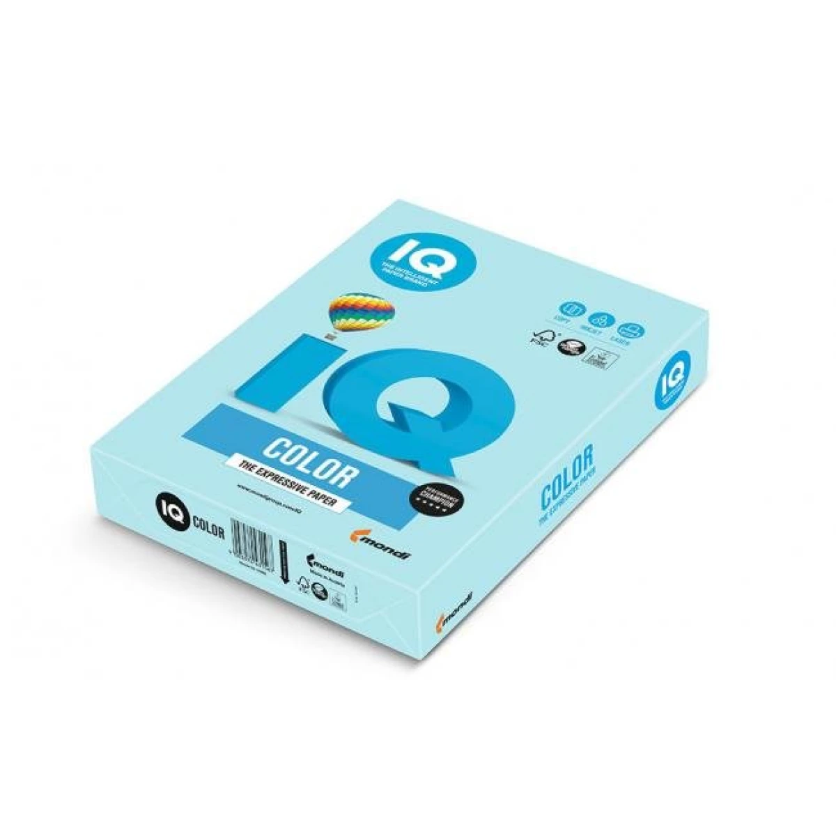 Farebný papier IQ color stredne modrý MB30, A4, 160g 
