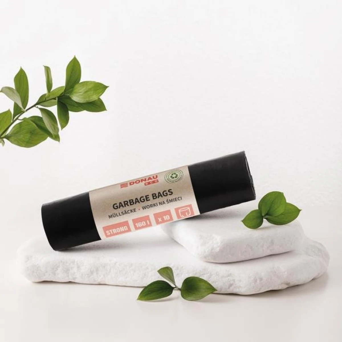 Vrecia DONAU ECO strong, ,160 ℓ, 70 mic, 10 ks, čierne, LDPE 