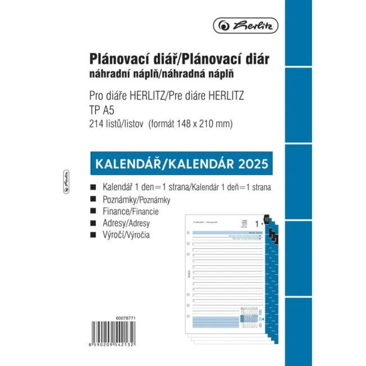 Náhradná náplň do diára TP Magnum A5 2025 denná 