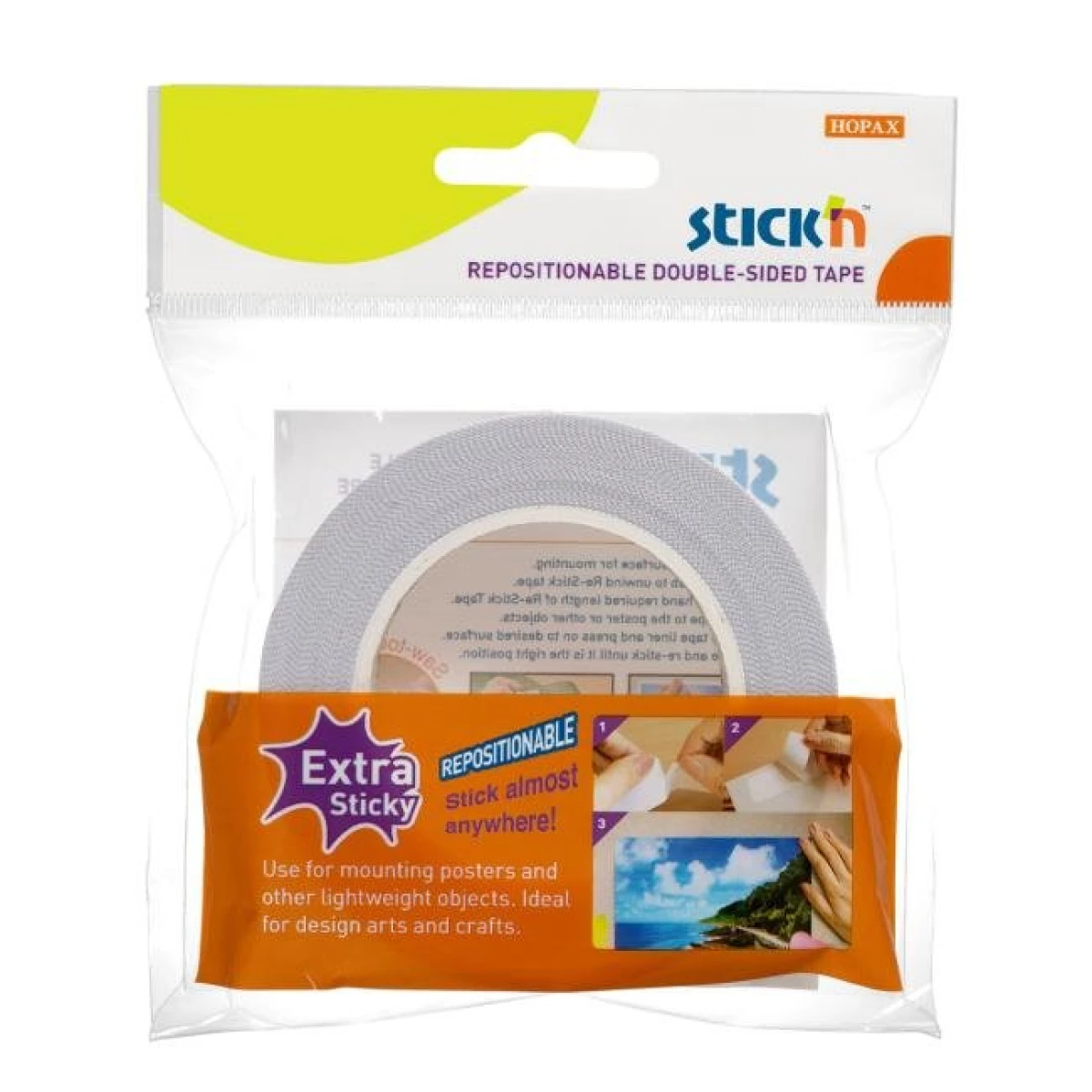 Lepiaca páska Stick`n Hopax 12 mm x 12 m obojstranná odnímateľná 