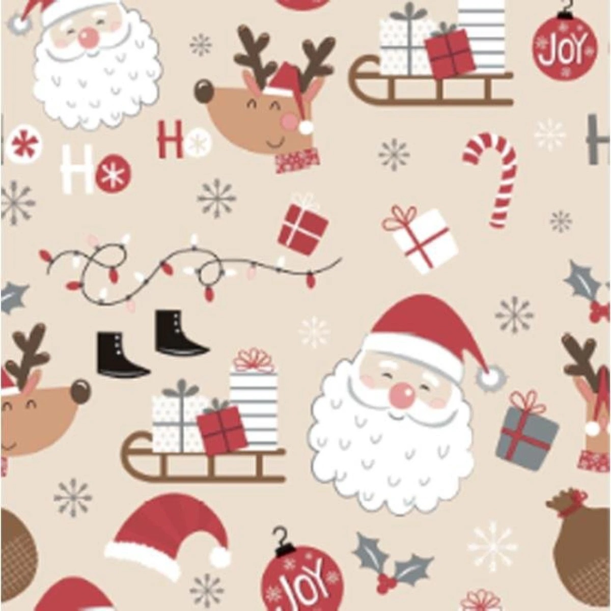 Vianočné servítky 3-vrstvové HARMONY 33x33cm Vianočný vzor na béžovej 20 ks 