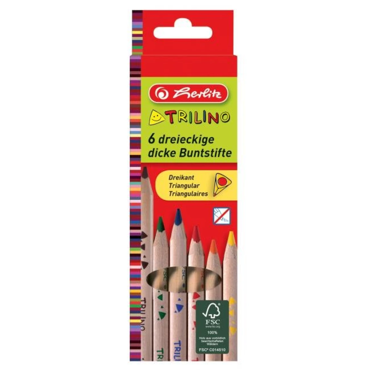 Farbičky Herlitz Trilino trojhranné 6 farieb 