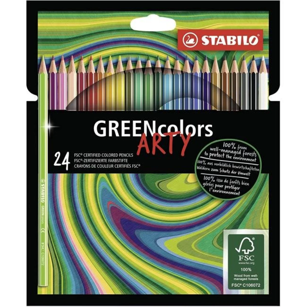 Farbičky STABILO GREENcolors 24ks `ARTY` 