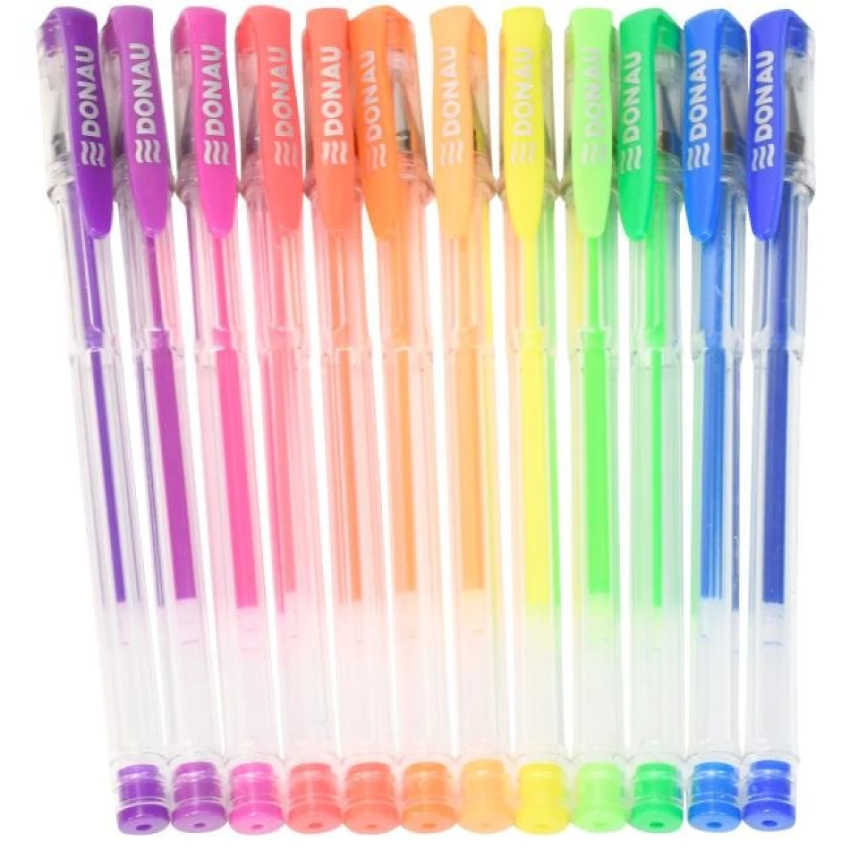 Gélové perá neónové DONAU, 12 farieb 