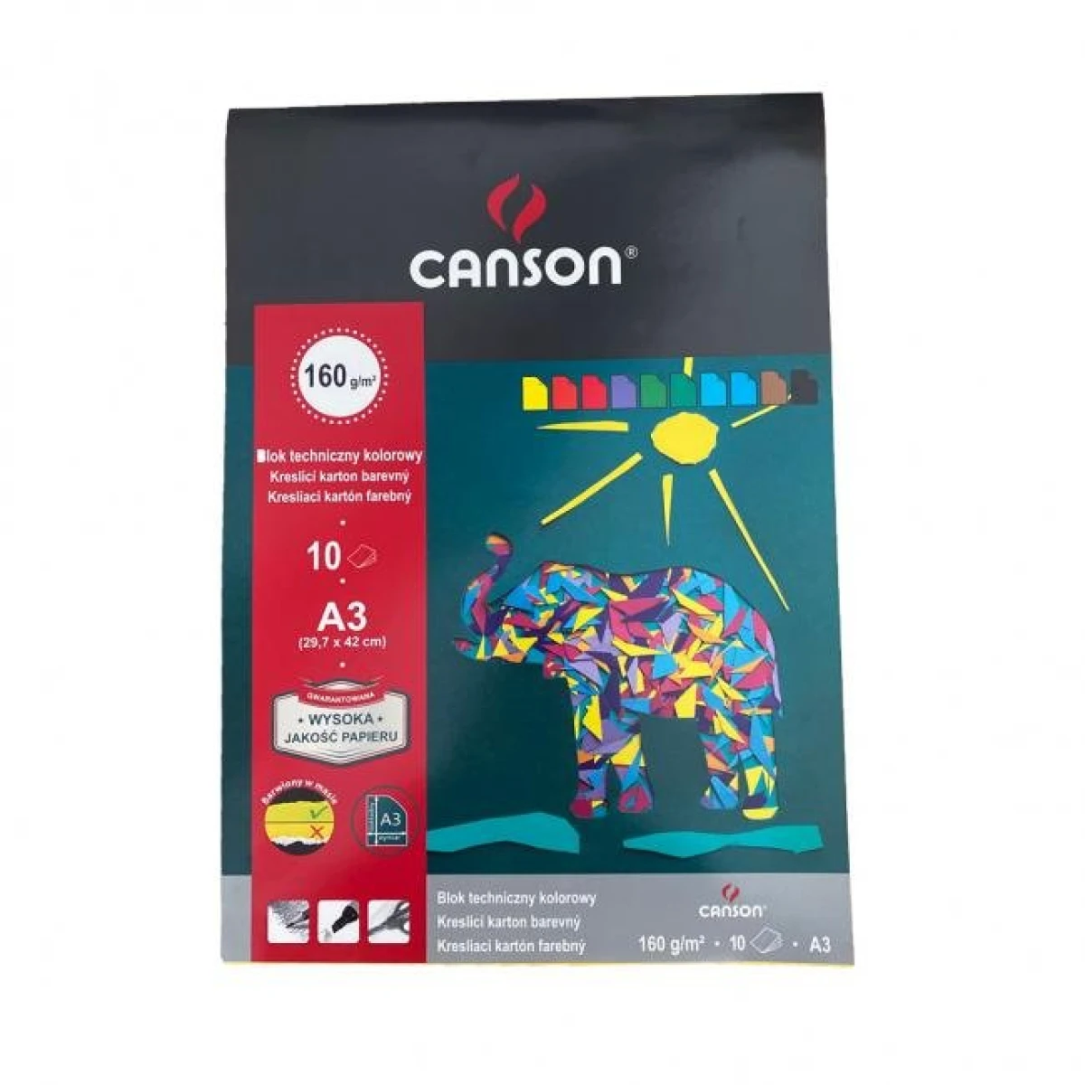 Farebné výkresy - blok A3, mix 10 farieb, 160 g, `Šport` 