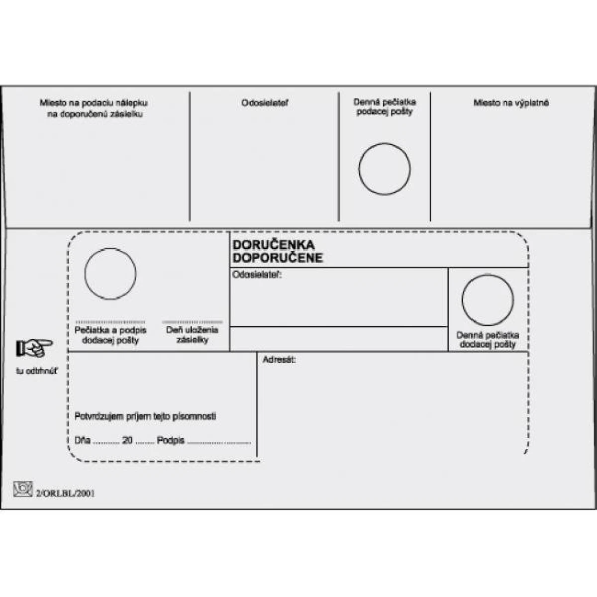 Poštové obálky B6 doručenka,1000 ks 