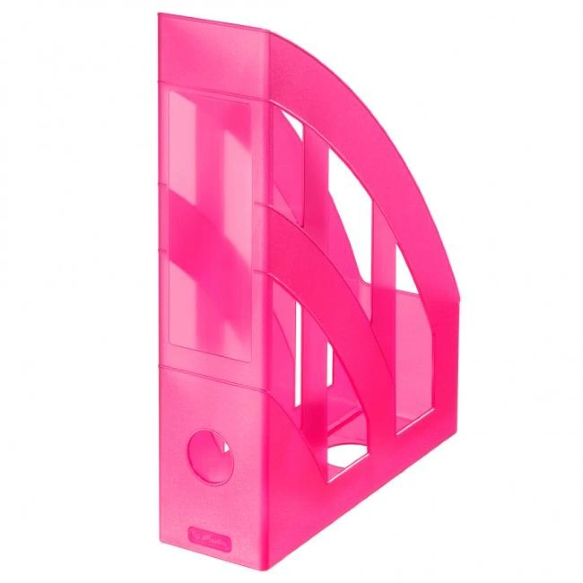 Stojan na časopisy Herlitz transparentný ružový 