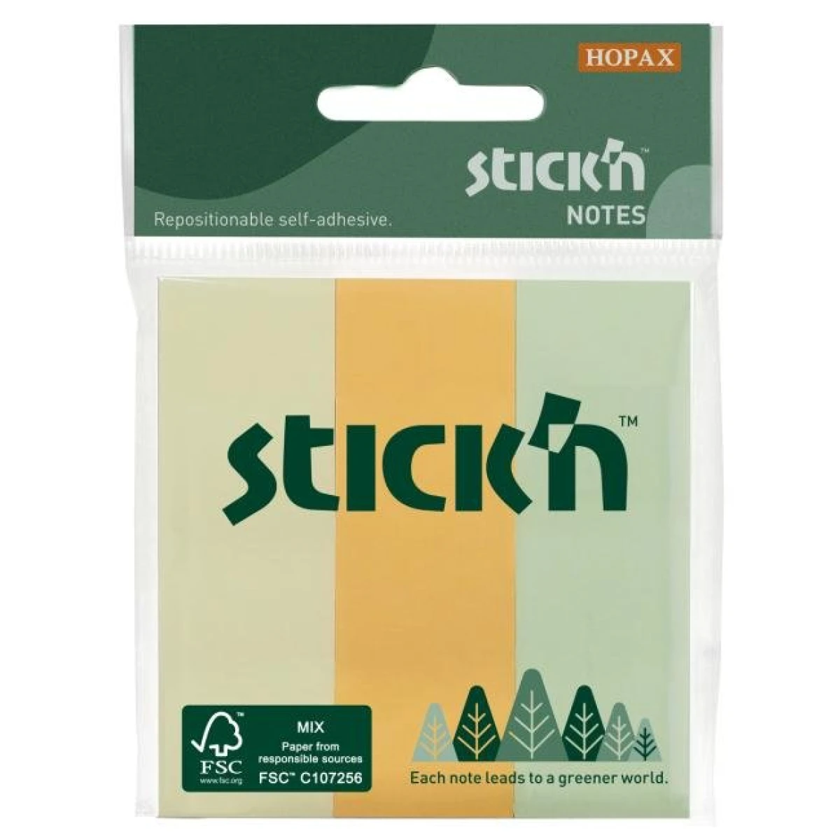 Samolepiaci bloček, 76x25 mm, mix pastelových farieb, 3x50 lístkov 