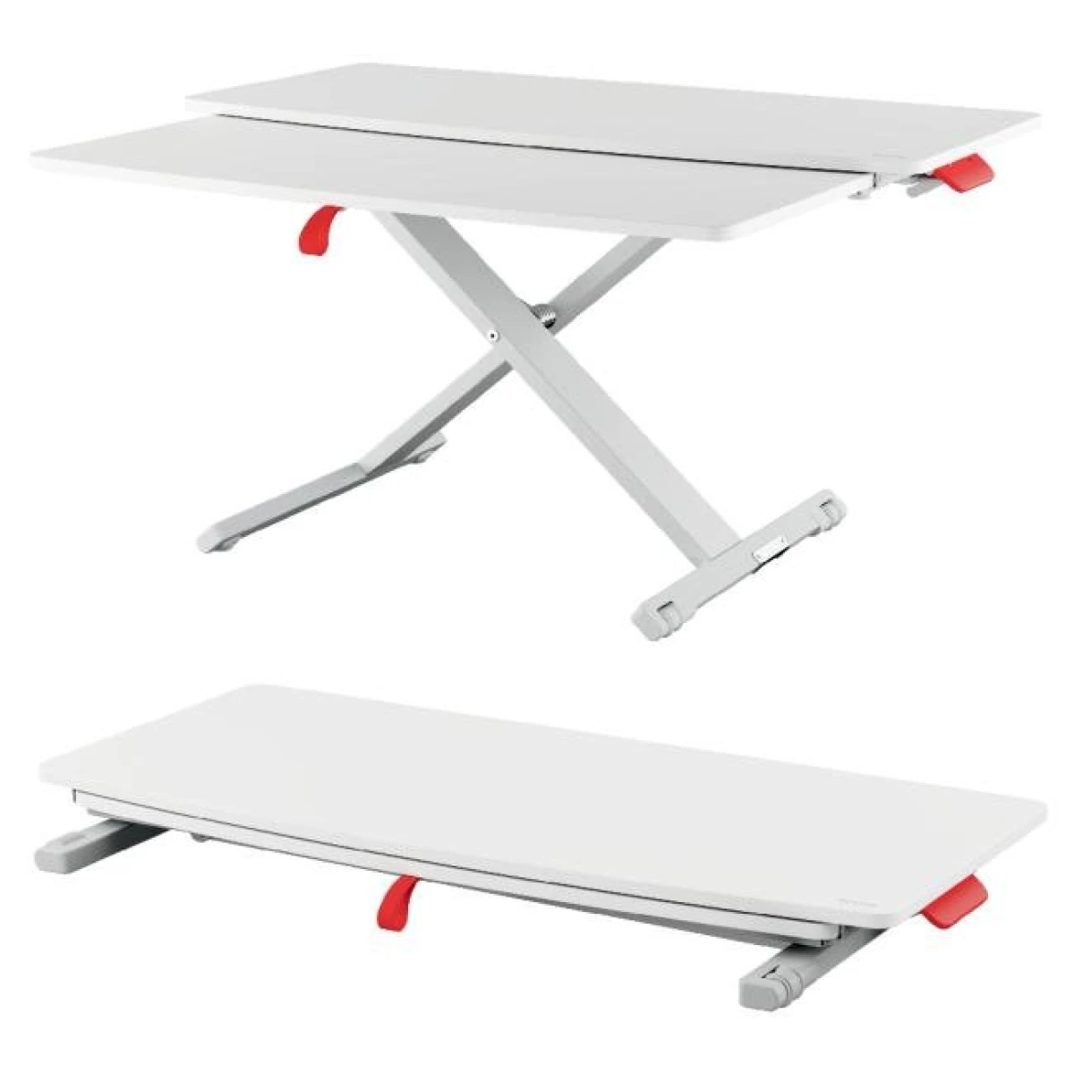 Konvertor stola Leitz Cosy Ergo na prácu postojačky s výsuvnou priehradkou na klávesnicu sivý 