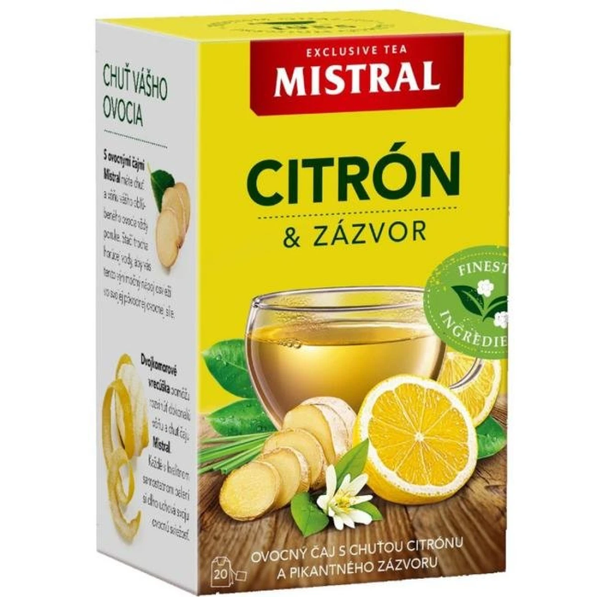 Čaj MISTRAL ovocný Citrón a zázvor HB 40 g 