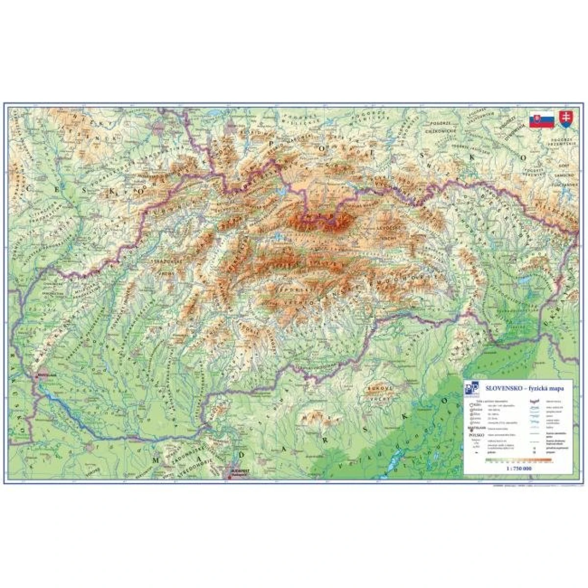 Podložka na stôl KARTON PP s mapou Slovenska 40x60cm 