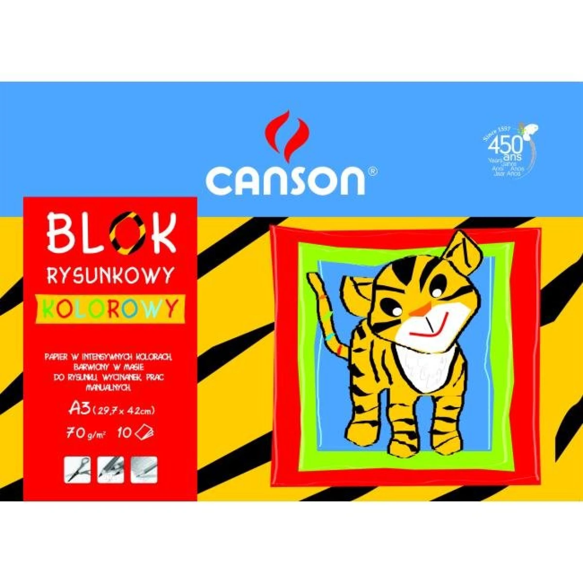 Farebný papier A3, mix 10 farieb, 80g `Škola` 