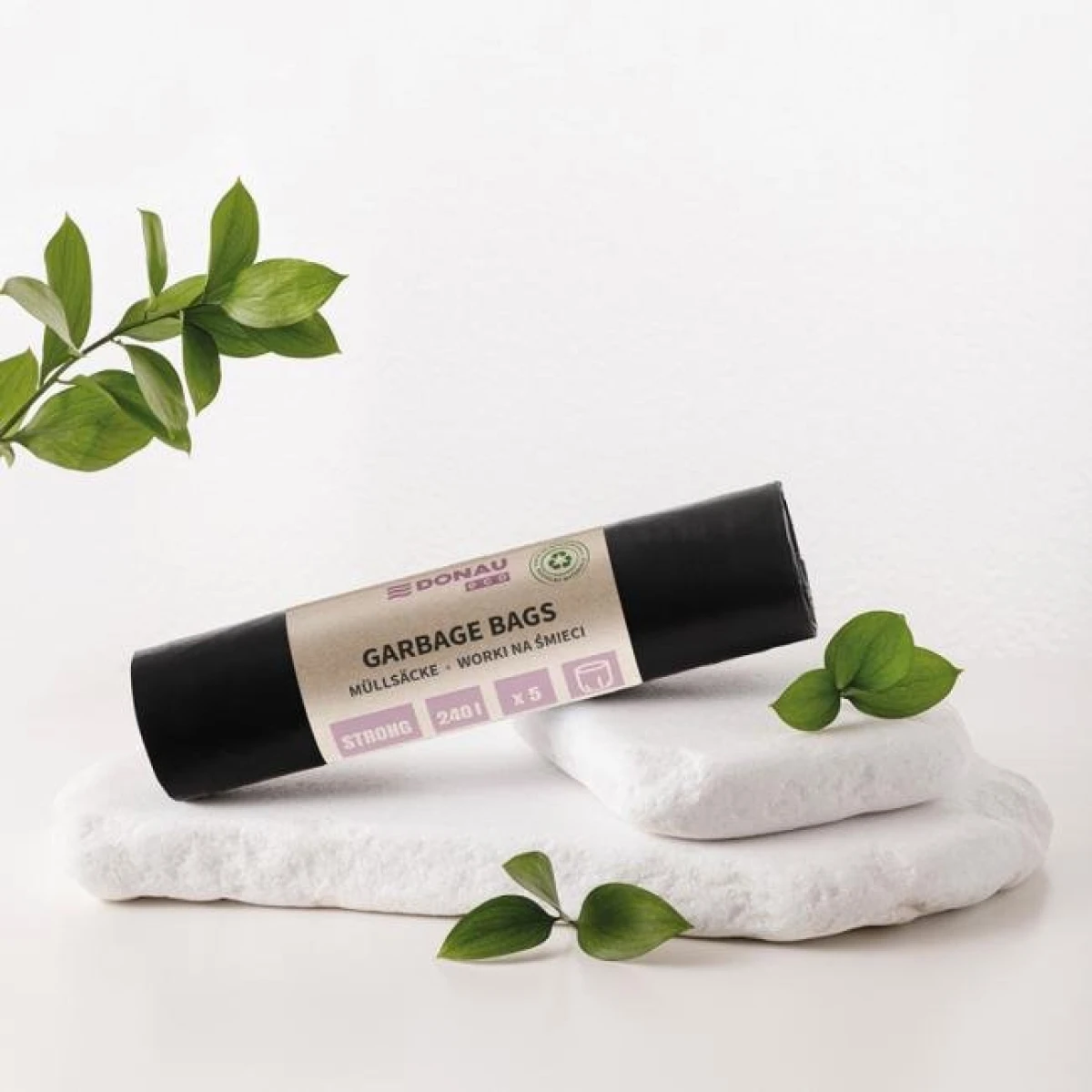 Vrecia DONAU ECO strong, 240 ℓ, 70 mic 5 ks, čierne, LDPE 