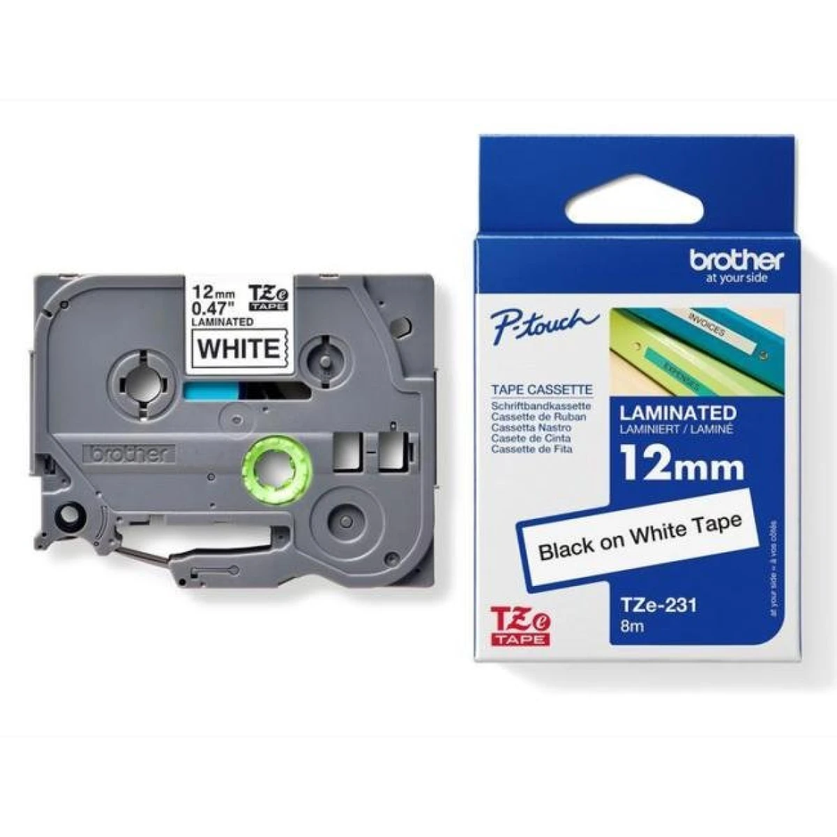 Samolepiaca páska Brother TZe-231 12 mm biela/čierna 