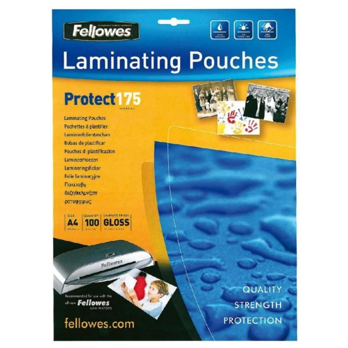 Laminovacie fólie Fellowes 216x303 A4 175mic 