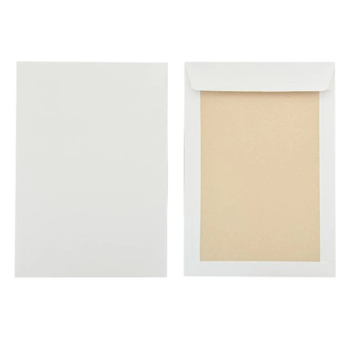 Poštové obálky C4 s páskou, s kartónovou zadnou stranou biele 