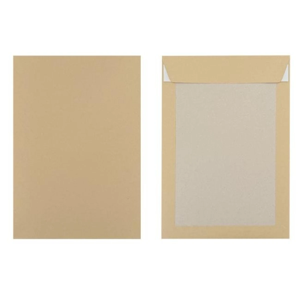 Poštové obálky C4 s páskou, s kartónovou zadnou stranou hnedé 