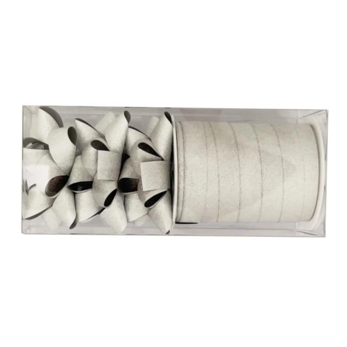 Malá vianočná súprava na balenie darčekov strieborná 