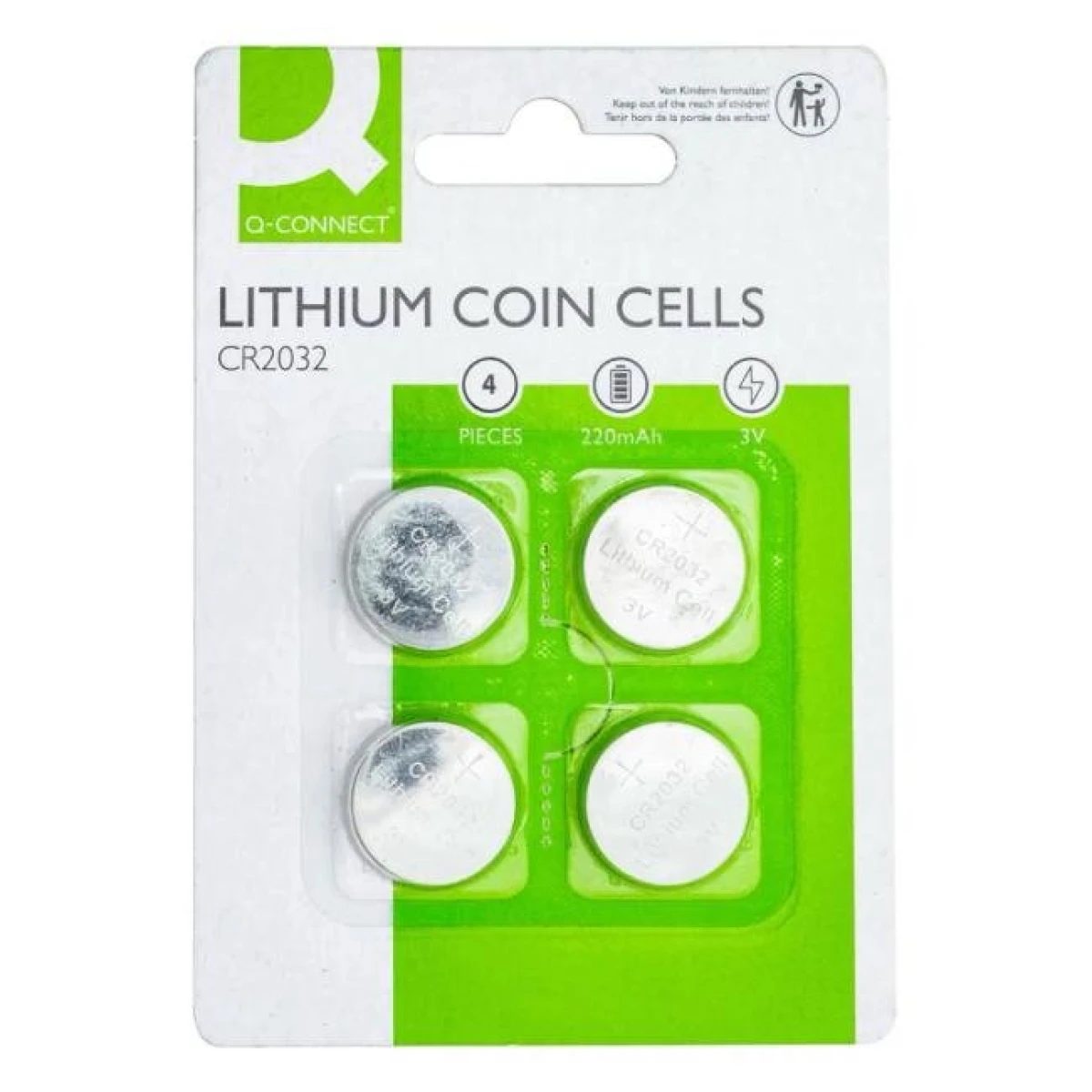 Batéria Q-CONNECT CR2032 gombíková 4ks 