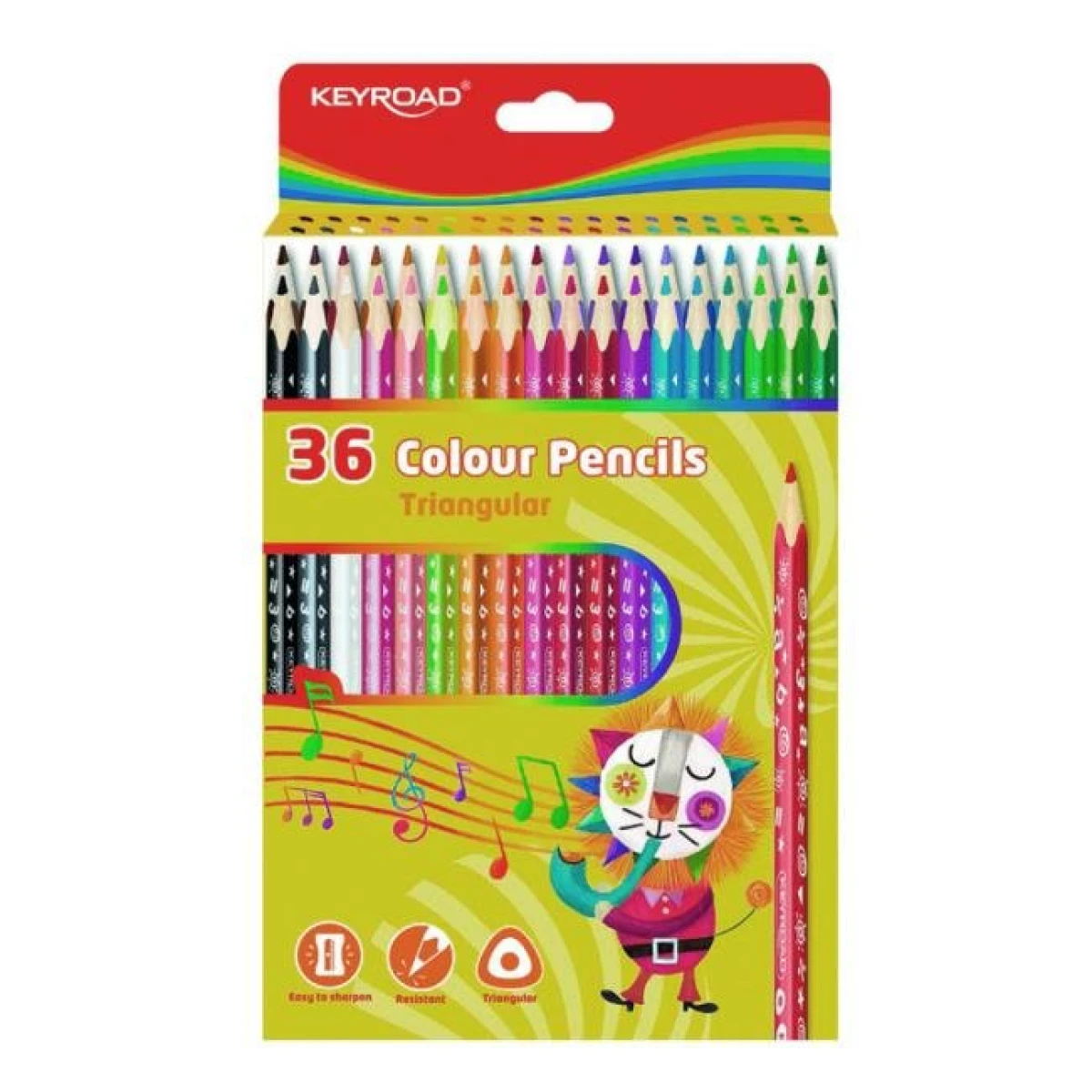 Farbičky KEYROAD drevené 36 ks, mix farieb 