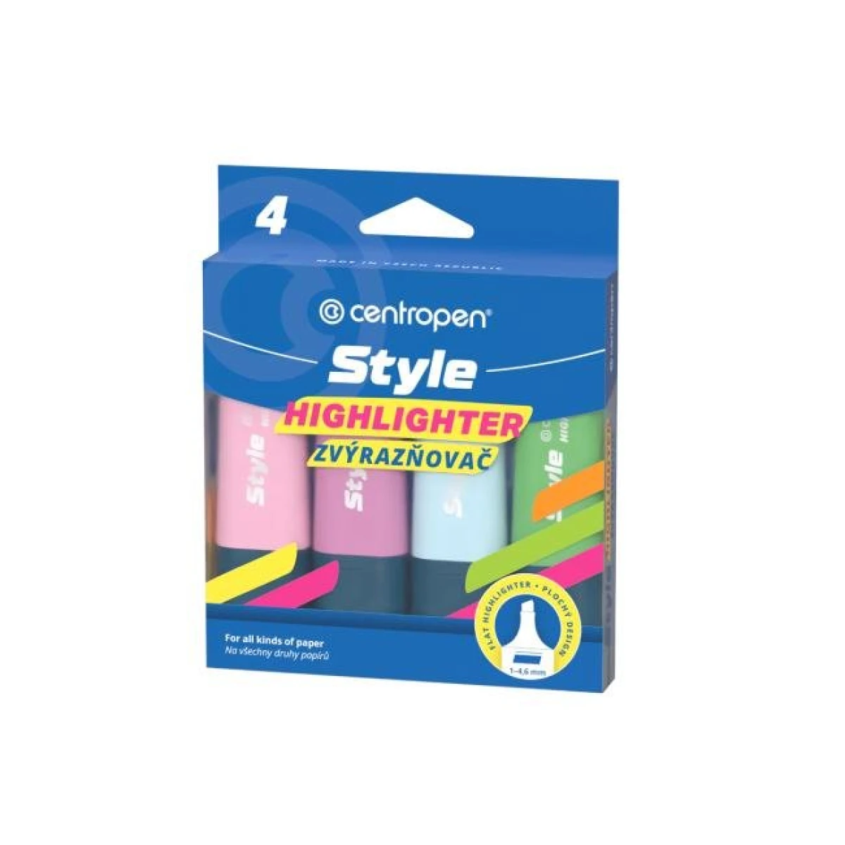 Sada zvýrazňovačov Centropen STYLE SOFT 4f 