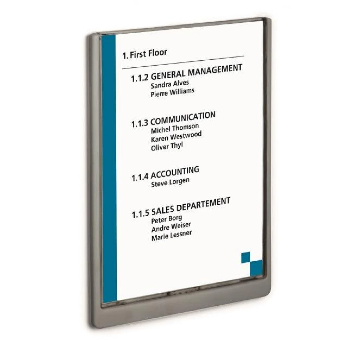 Informačná tabuľka Click Sign 210x297 grafitová 