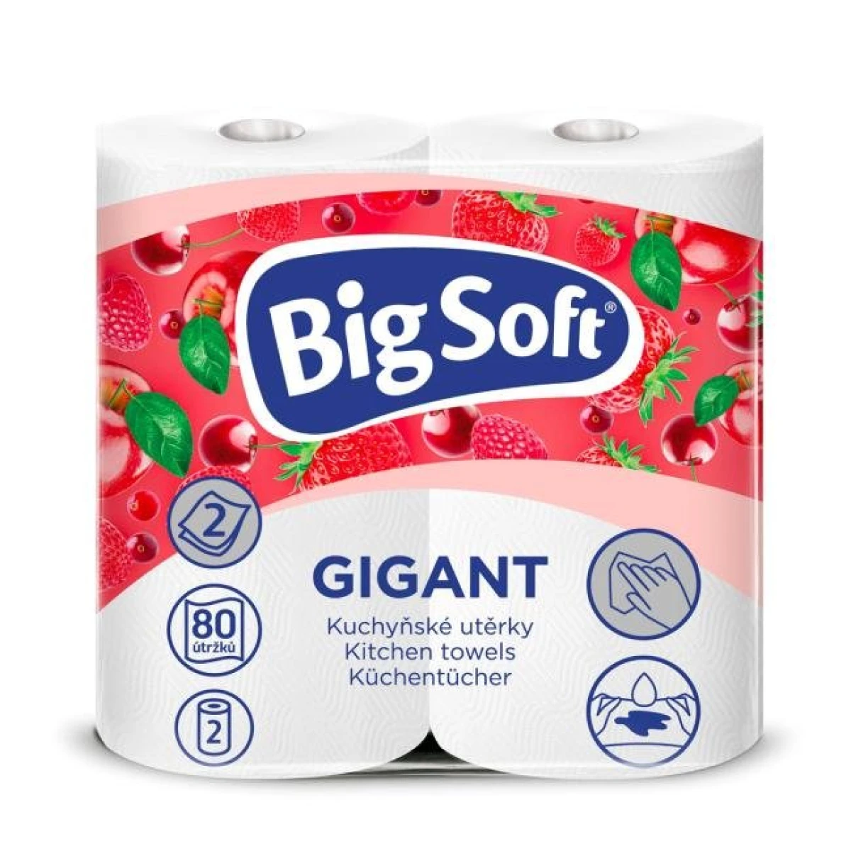 Kuchynské utierky 2-vrstvové Big Soft Gigant 2ks, 16,4m 