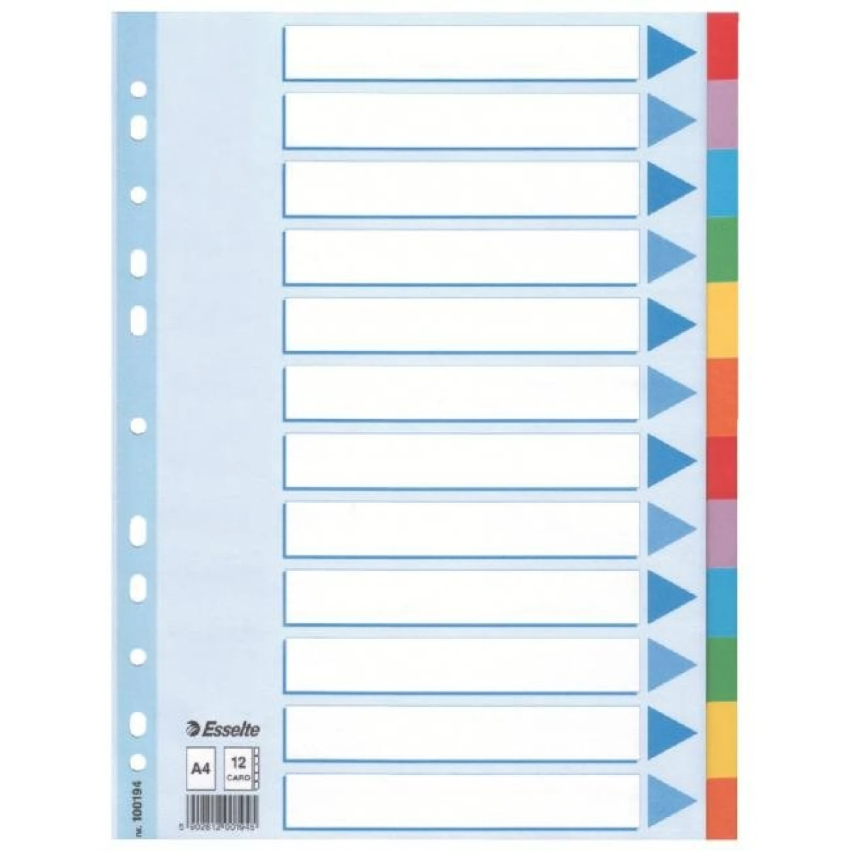 Kartónový rozraďovač Esselte 12-dielny farebný 
