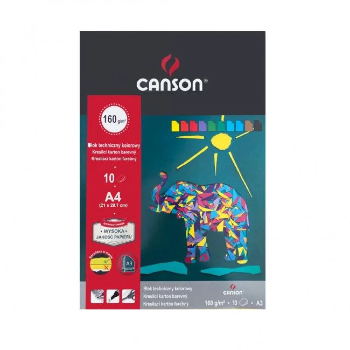 Farebné výkresy - blok A4, mix 10 farieb, 160g, `Šport` 