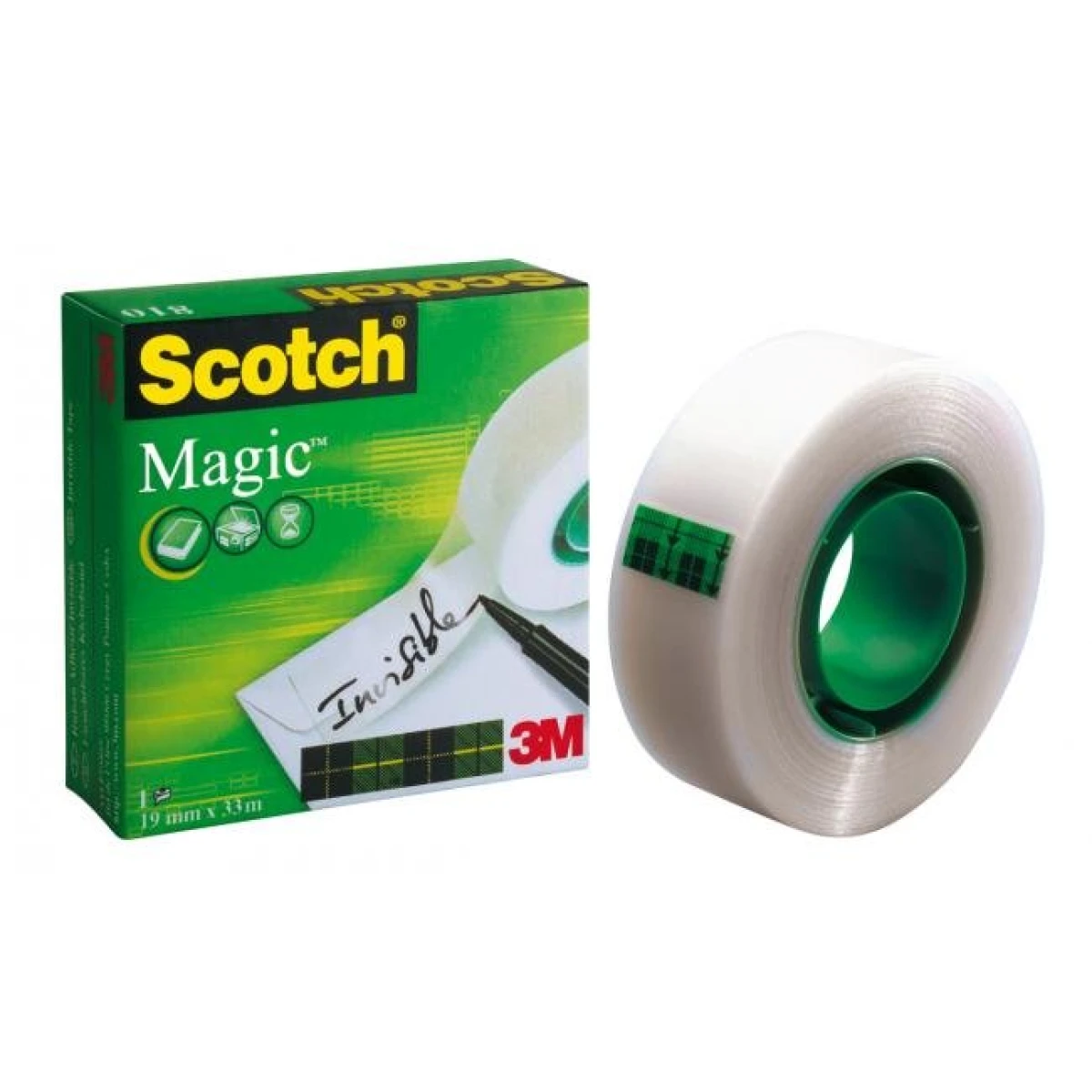 Lepiaca páska Scotch Magic neviditeľná popisovateľná, 19 mm x 33 m, v krabičke 