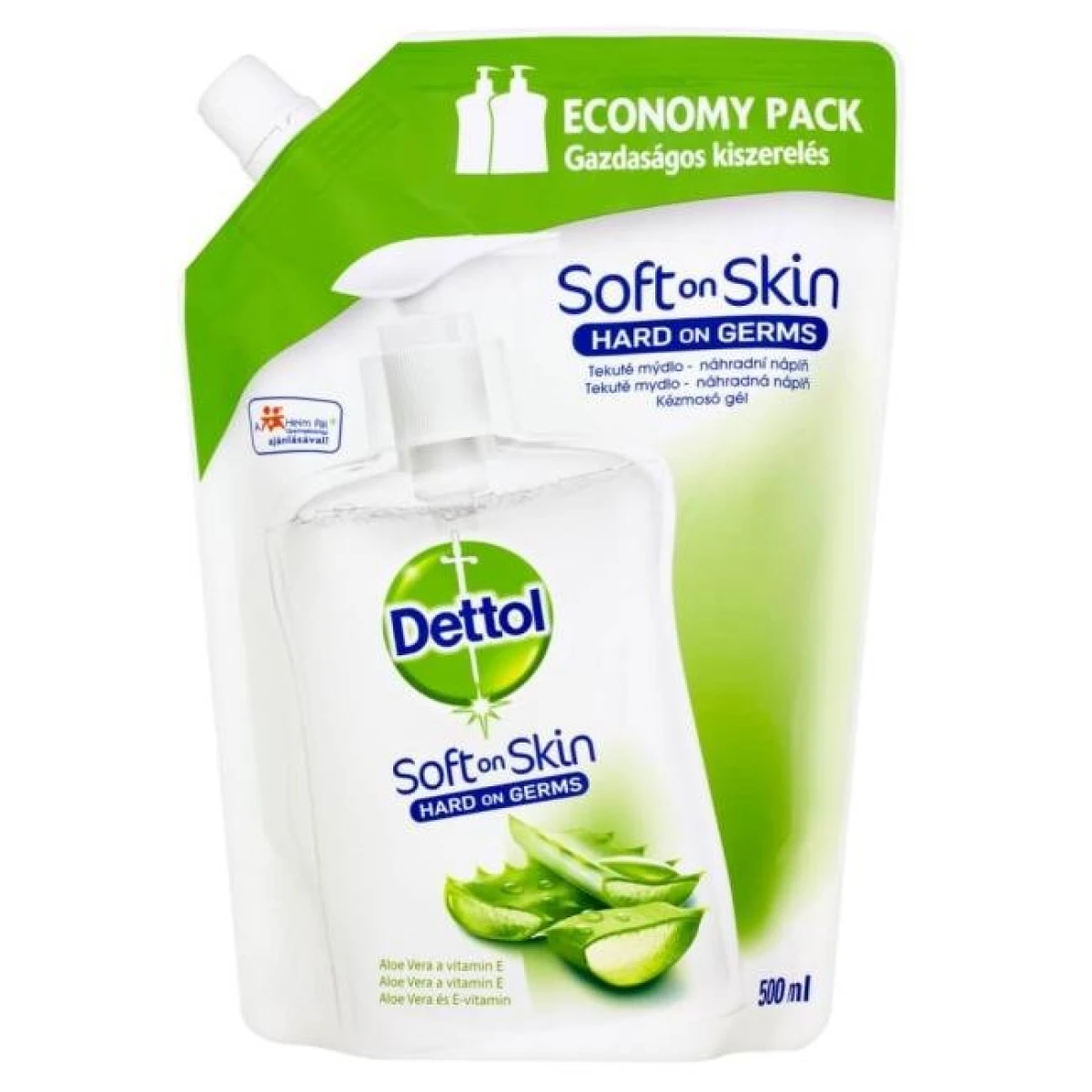 Dettol tekuté mydlo (NÁHRADNÁ NÁPLŇ) 500 ml - Aloe vera 