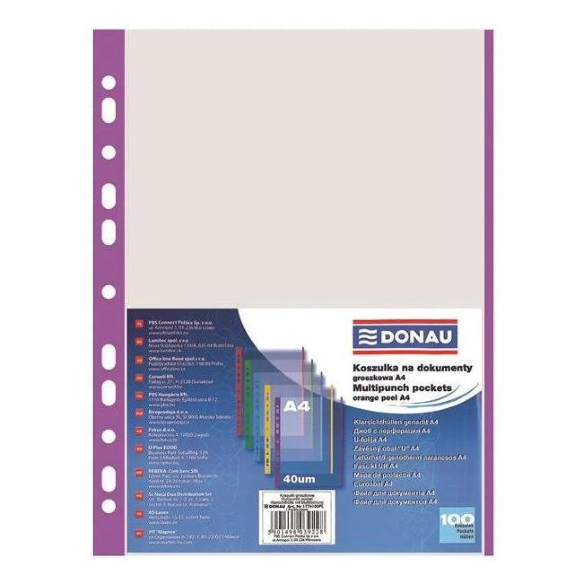 Euroobal DONAU A4 40mic s fialovým okrajom 