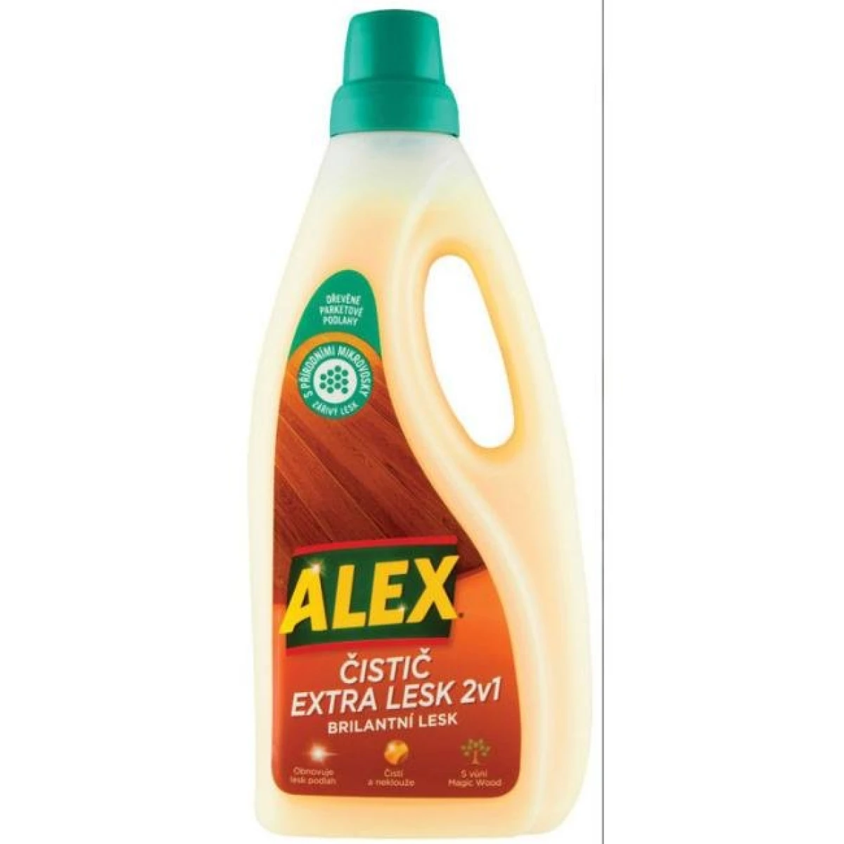 ALEX čistič extra lesk 2v1 na drevo s vôňou Magic Wood 750 ml 