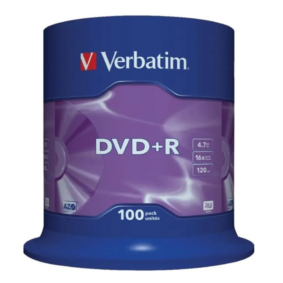Verbatim DVD+R 16x 4,7GB cake 100 ks 