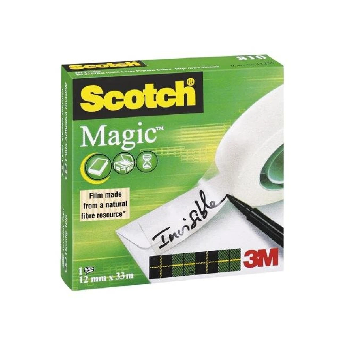 Lepiaca páska Scotch Magic neviditeľná popisovateľná 12 mm x 33 m v krabičke 