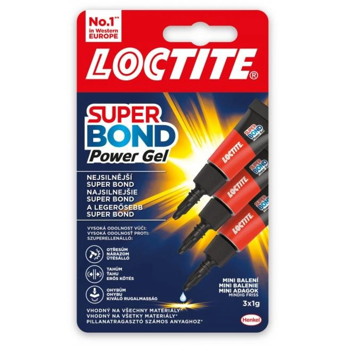 Sekundové lepidlo LOCTITE Super Bond Power Gel Mini Trio 3x1g 