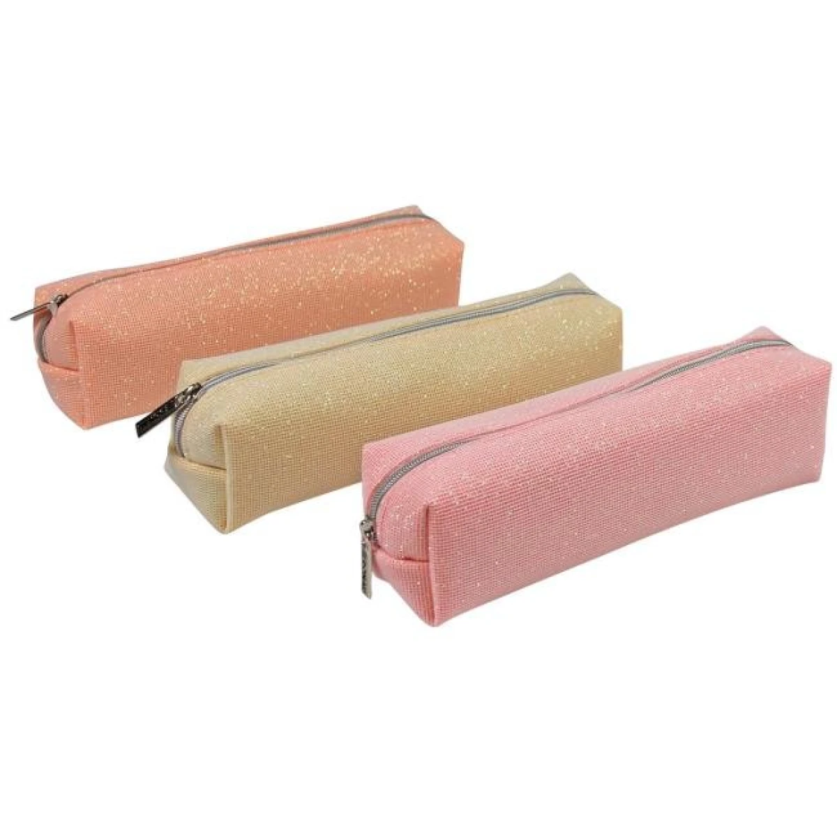 Puzdro na perá DONAU glitrové, mix farieb 