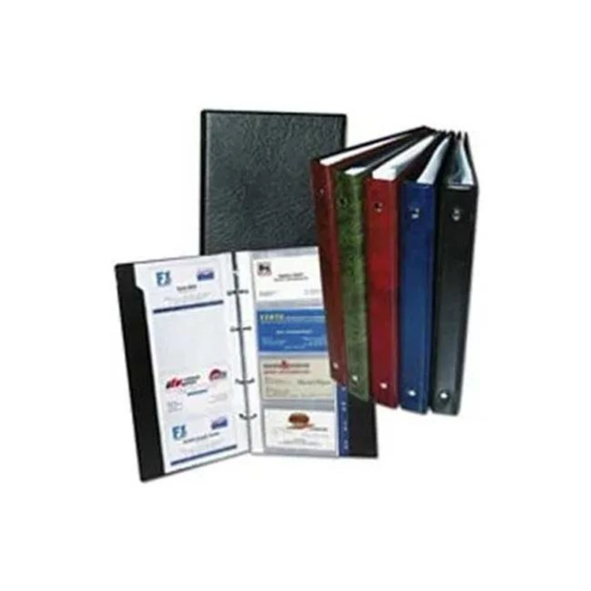 Vizitkár prenosný 4-krúžkový na 80 vizitiek s registrom KARTON PP modrý 