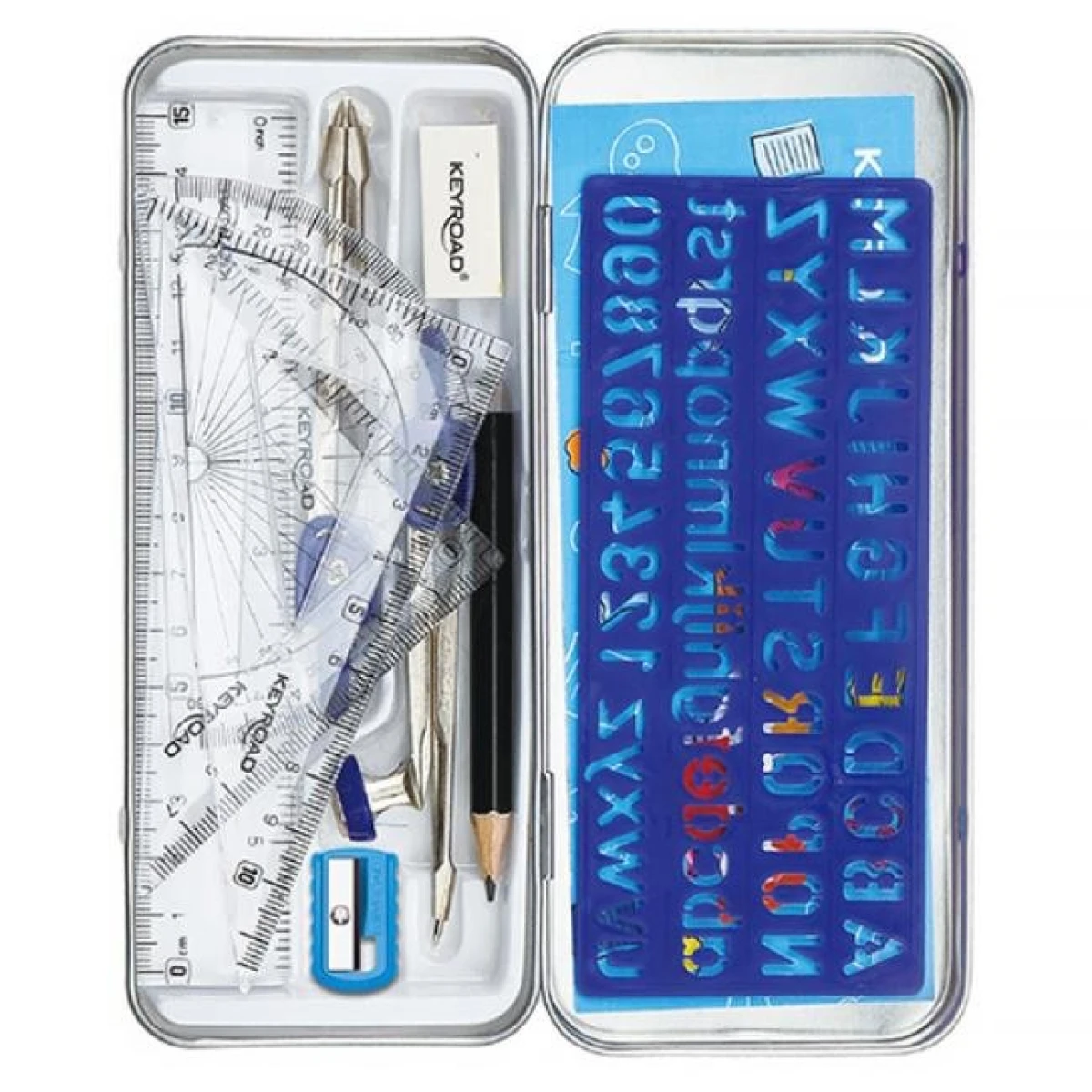 Súprava školských pomôcok KEYROAD kovové puzdro, mix farieb 