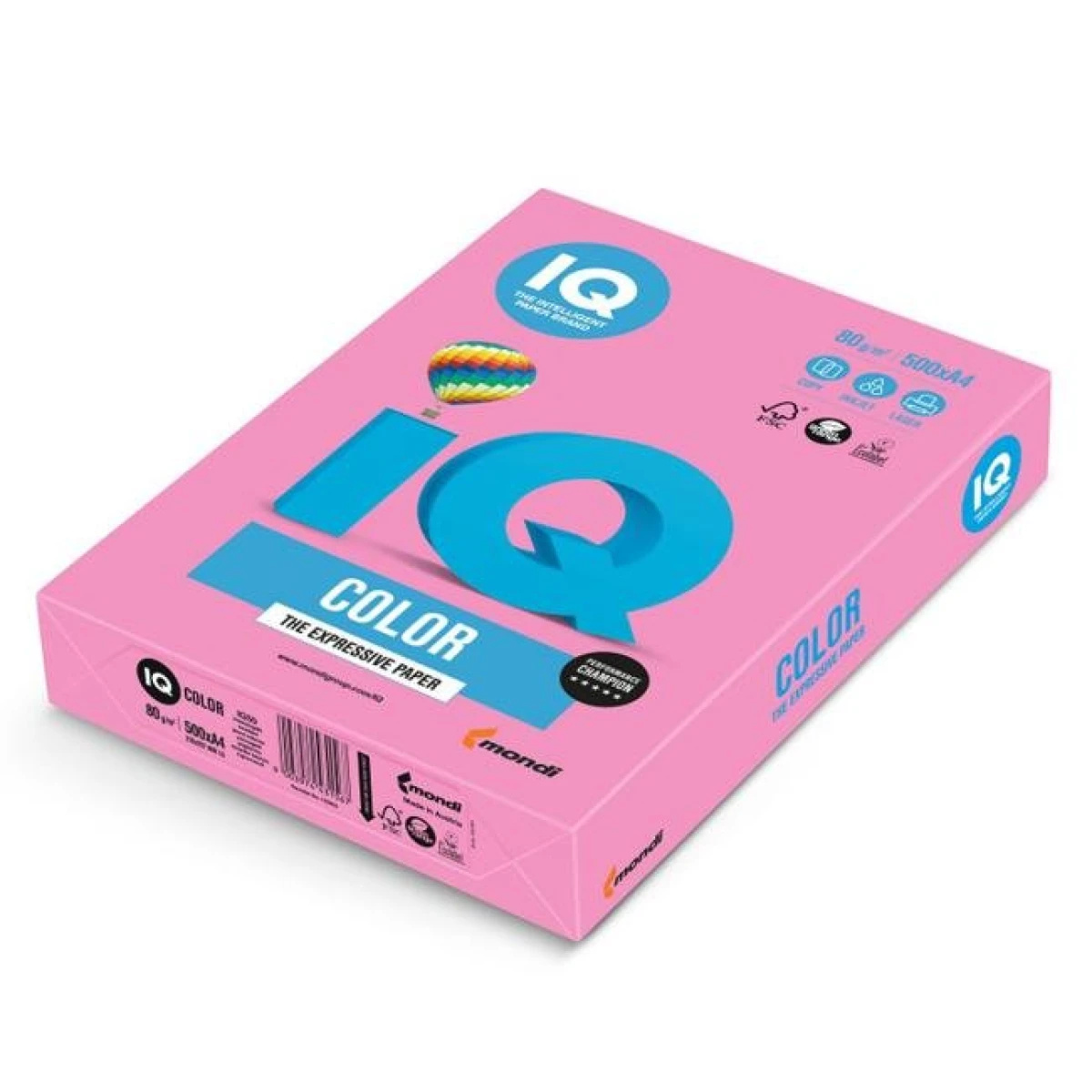 Farebný papier IQ color neónovo ružový NEOPI, A4, 80g 