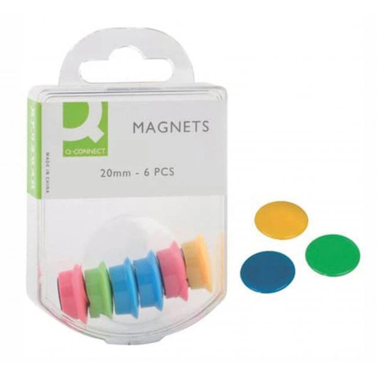 Magnety Q-CONNECT 20mm mix farieb 6 ks 