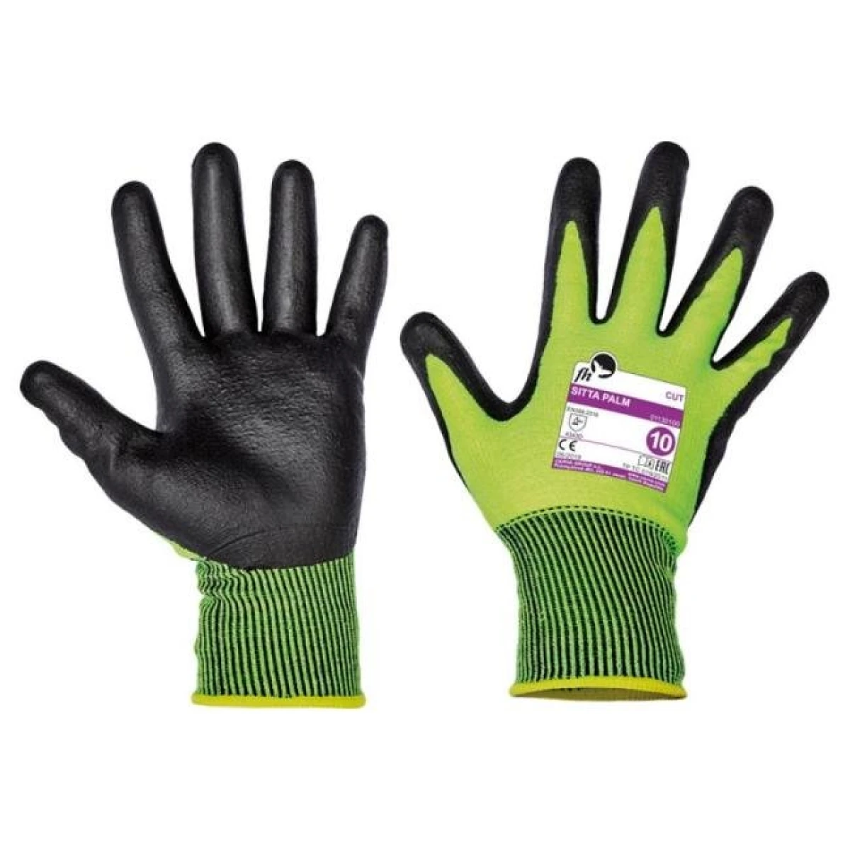 Rukavice pletené, bezšvové, nitril. SITTA PALM FH, veľ. 10/XL 