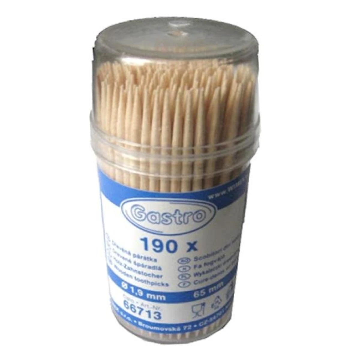 Drevené špáradlá v kelímku s uzáverom (190 ks) 