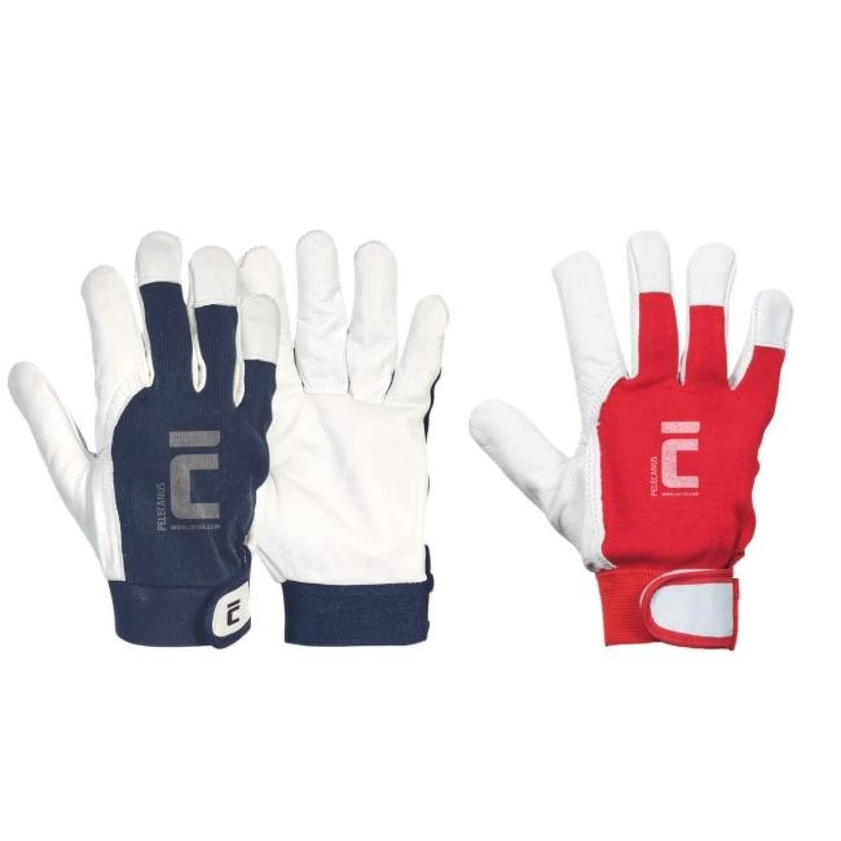 Rukavice pracovné, kombinované PELECANUS, červené/modré veľ. 10/XL 