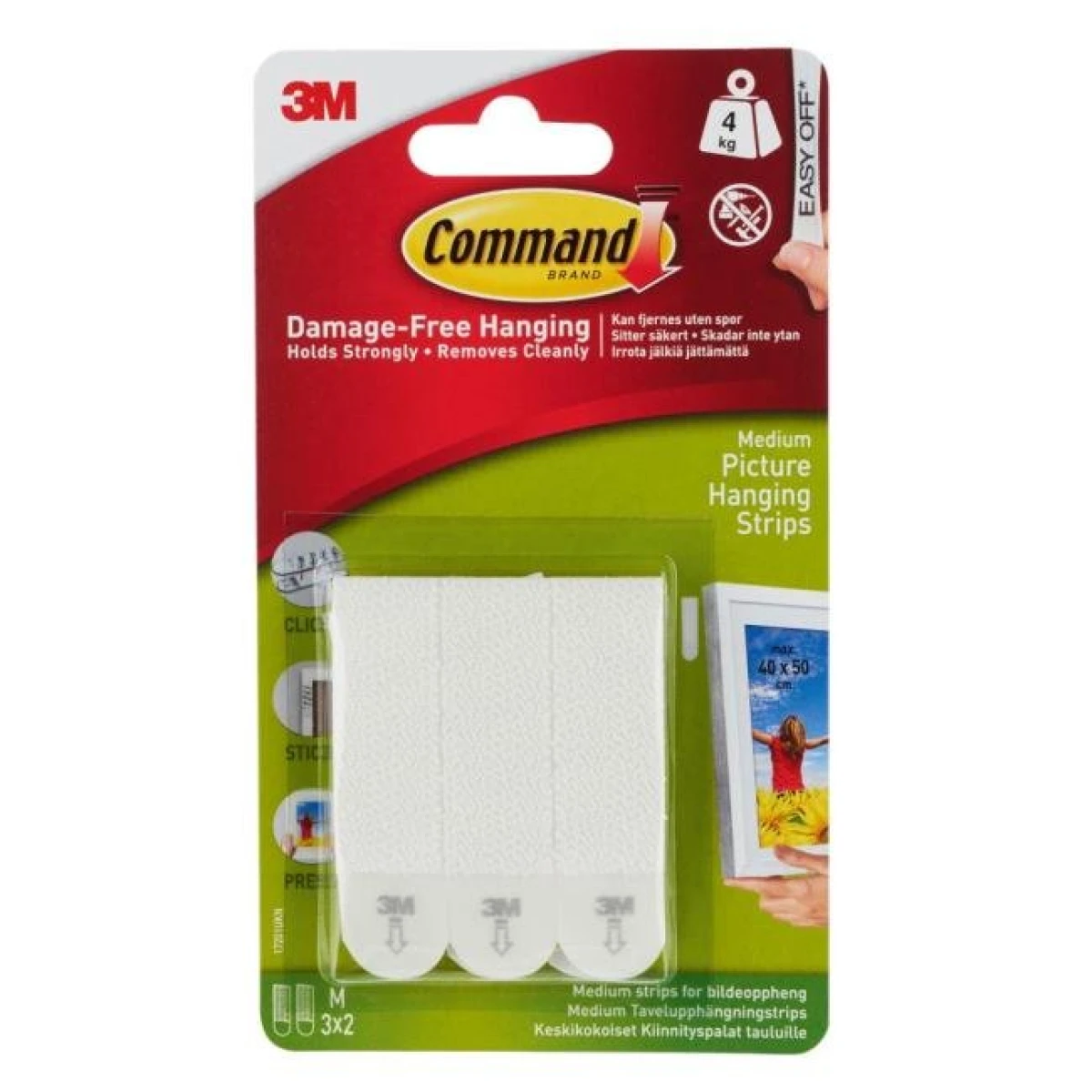 Samolepiace prúžky Command Medium na obrazy 
