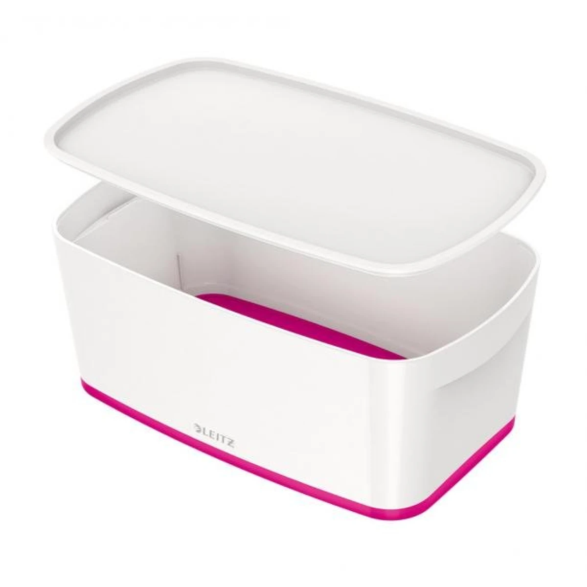 Úložný box s vekom Leitz MyBox, veľkosť S biela/ružová 