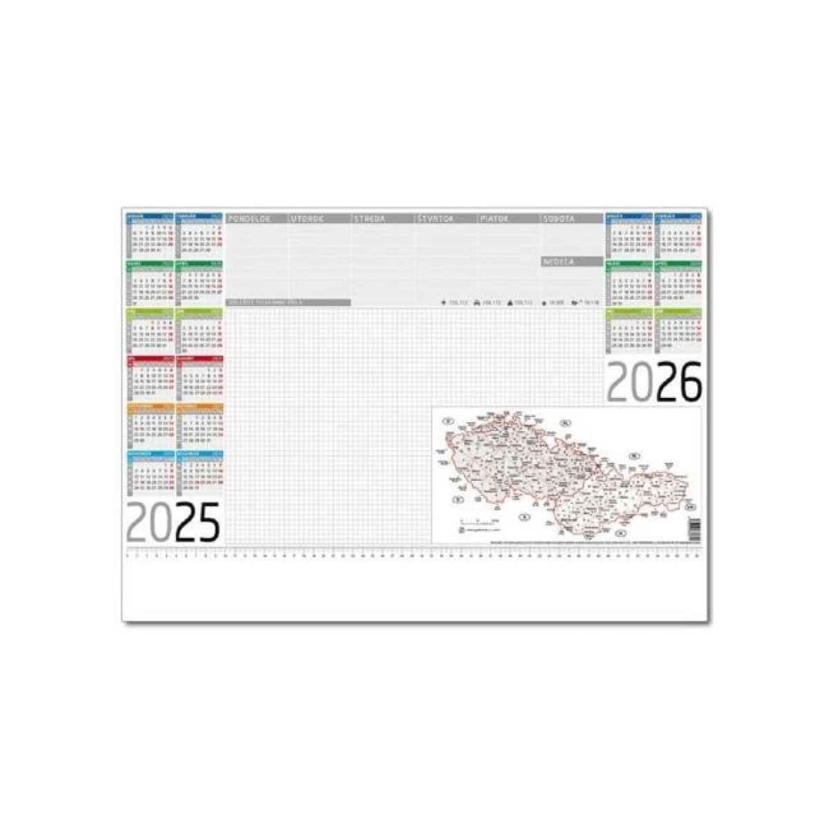 Podložka farebná s mapou 20-listová 59,5 x 42 cm 2025 