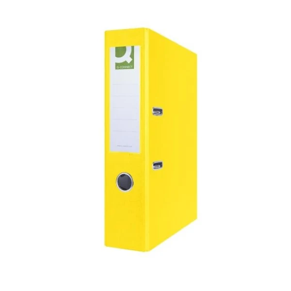 Zakladač pákový Q-CONNECT poloplastový 7,5cm žltý 